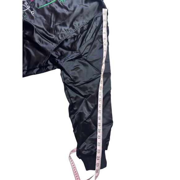 VTG Mirage Las Vegas reversible Golden Nugget Satin Look Shiny Bomber Jacket L - Picture 4 of 13